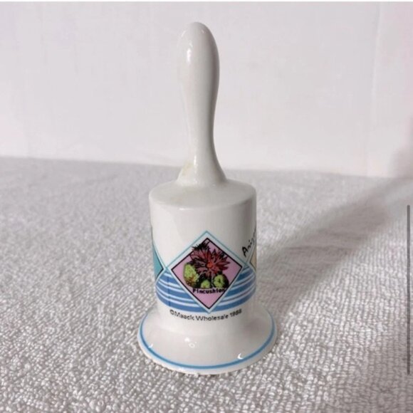 Vintage White  Blue Arizona Ceramic Souvenir Bell - Picture 5 of 14